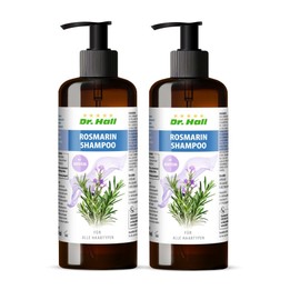 Dr. Hall Rosemary Shampoo with Caffeine - Nourishing Natural Shampoo for More Volume and Fullness, Suitable for All Hair Types, 2 x 250 ml