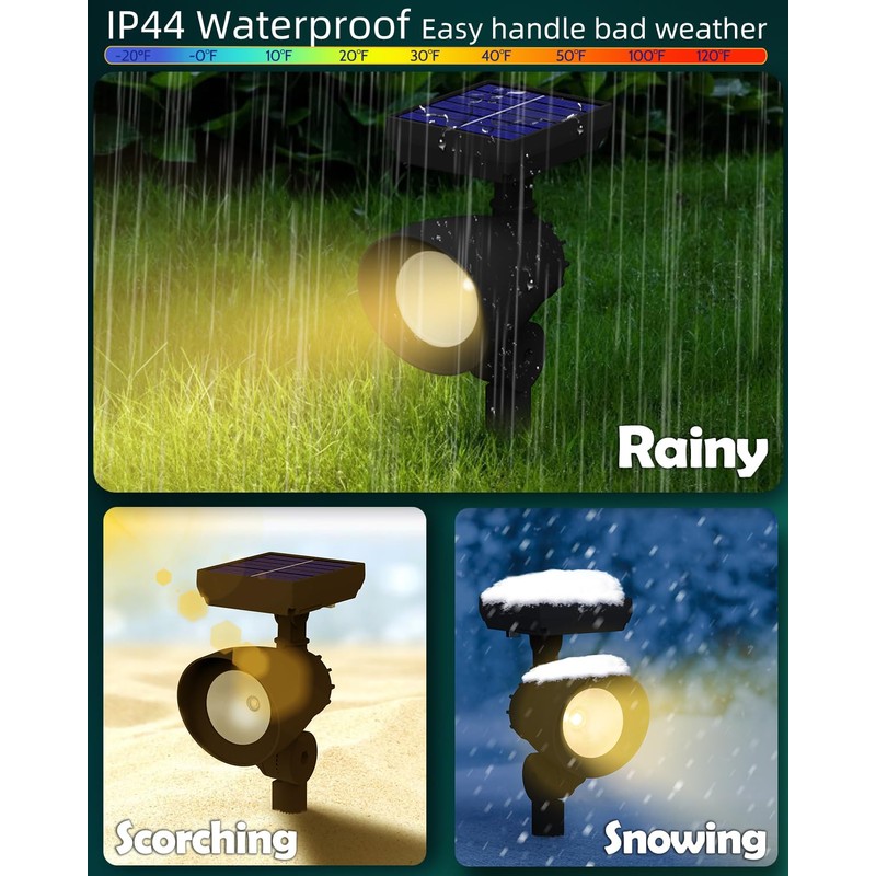 Azirier Solar Lights Outdoor, Solar Spot Lights Outdoor, 6 Pack
