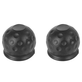 2 Piece Trailer Hitch Ball Cover Universal 50mm Tow Ball Cover Universal 50mm Tow Bar Ball Cover Cap, Rubber Ball Cover, Tow Bar Cover for Car Wash Proof, Abrasion, Dirt Protection, Black
