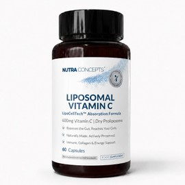 Liposomal Vitamin C – LipoCellTech™ Absorption Formula – 600mg Per Capsule – Dry Proliposome – Non-GMO Sunflower Phospholipids – Zero Fillers – 60 Vegan Capsules – Made in UK