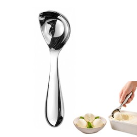 EUQWOSDD 304 Stainless Steel Ice Cream Scoop, Heavy Duty One-Piece Ice Cream Spoon for Sorbet Melon Balls Cookie Dough