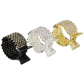 Pack of 3 Small Hair Clips for High Ponytail Non-Slip Metal Rhinestone Hair Clips Ponytail Holder High Ponytail Claw Clip Decorative Hair Pins Hair Accessories for Women Girls