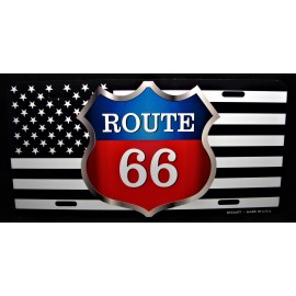 DIGIART INTERNATIONAL ROUTE 66 AMERICAN TACTICAL FLAG METAL NOVELTY CAR LICENSE PLATE AUTO TAG