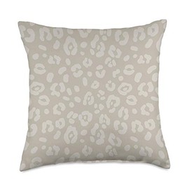 Vine Mercantile Sand Beige-Chic Elegant Leopard Animal Print Pattern Throw Pillow, 18x18, Multicolor