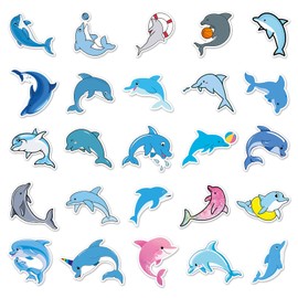 50 Packs Dolphin Stickers Water Bottles Laptop Phone Motorcycle Computer Guitar Skateboard Hydroflasks Ocean Animals Vinyl Sticker Waterproof Aesthetic Trendy Decals for Teens Girls Adults