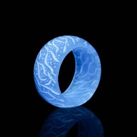 Angyape Venus Orb Glow Resin Ring - Luminous Glow in Dark, Cute Simple Aesthetic for Women (Blue)