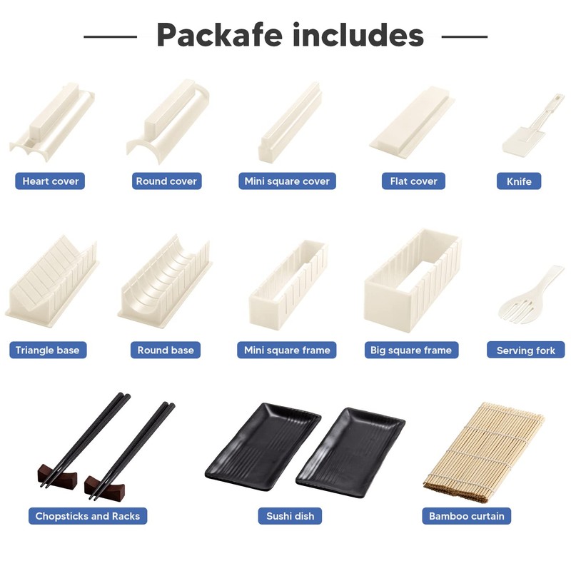 Virklyee Sushi Maker Kit 10 Pieces DIY Sushi Set 5