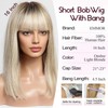 EMMOR Human Hair Wig for Women 100% Human Hair Bob