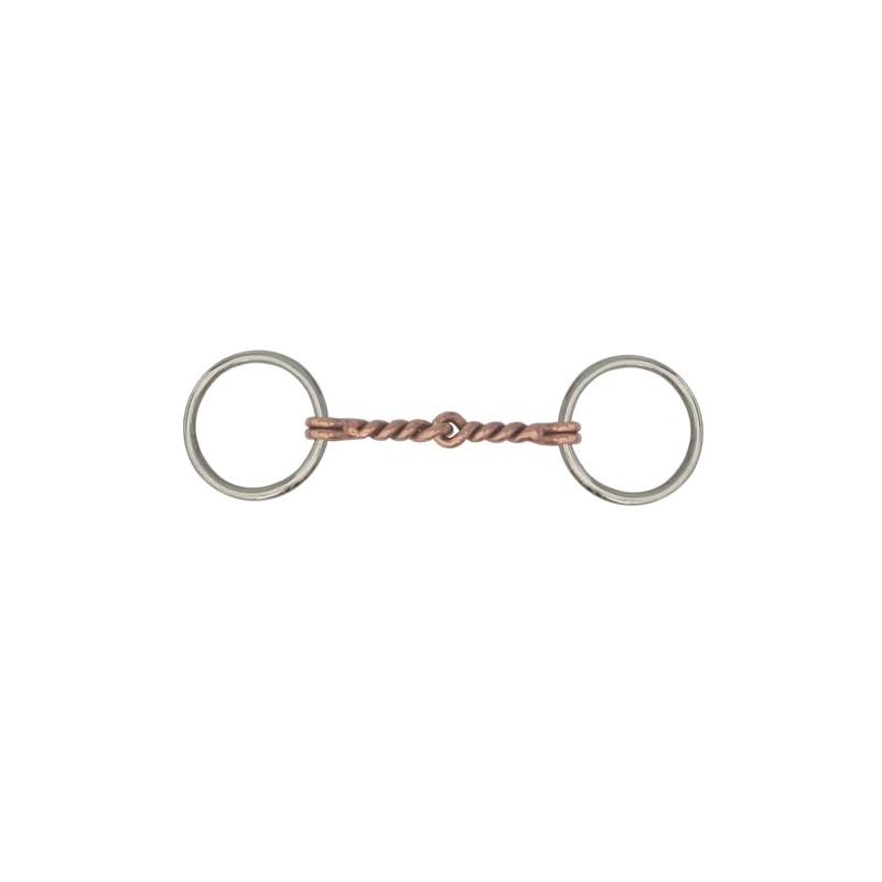 AJ Tack Loose Ring Sweet Iron Twisted Copper Snaffle Bit