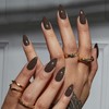 48 Almond Nails Dark Brown Press On Nails Almond Shaped,Xcreando