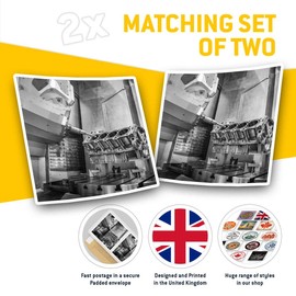 2 x 10cm Square Vinyl Stickers - Metalworking Machine CNC Milling Decals 37052