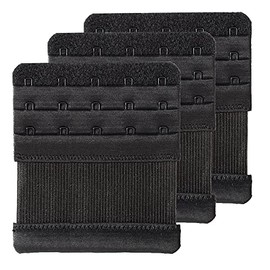 SAMGU Bra Extenders 5 Hook Elastic Stretchy Bra Extension Strap (3PCS Black, 5 Hook, 1.9cm)