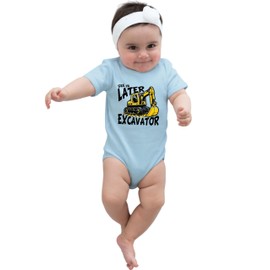 Go All Out NB Light Blue Infant See Ya Later Excavator Cute Creeper