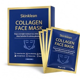 Skinklean - Máscara facial de colágeno, hidratación profunda y brillo refrescante, | Cuidado diario suave para todo tipo de piel, experiencia de spa e