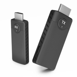 Wireless HDMI Transmitter and Receiver, Portable 2.4G/5G Extender Kit Wireless Range for Video and Audio to Monitor from Laptop/PC/TV Box/Projector (Vertical-Textured, 50m/165ft)