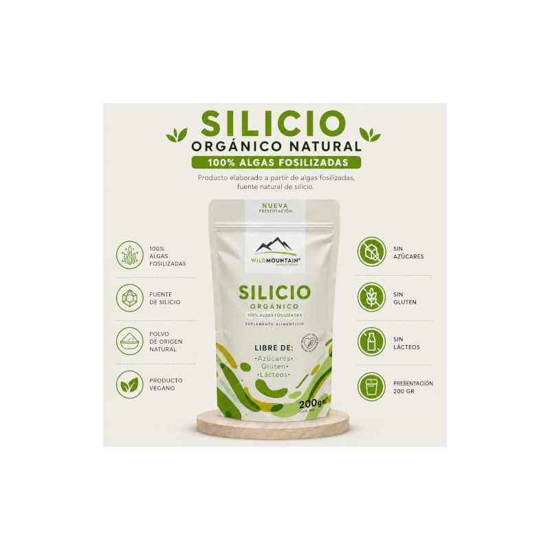 Silicio Orgánico Wildmountain 200 100 Algas Fosilizadas Fuente Vegetal Producto