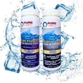 Pure Plunge Cold Water Care | Oxidizer & Enzyme Cleaner Pack | 2-Step Treatment for Ice Plunge Tubs & Ice Baths | Lavender Scented, Clear, Fresh Water | 1 lb Each (Set of 2)