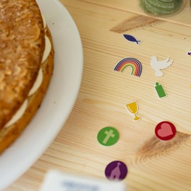 Papierdrachen 200 Colourful Printed Confetti for Special Occasions - Festive Table Confetti - Unique Table Decoration for Christening, Communion or Confirmation - Rainbow - Set 2