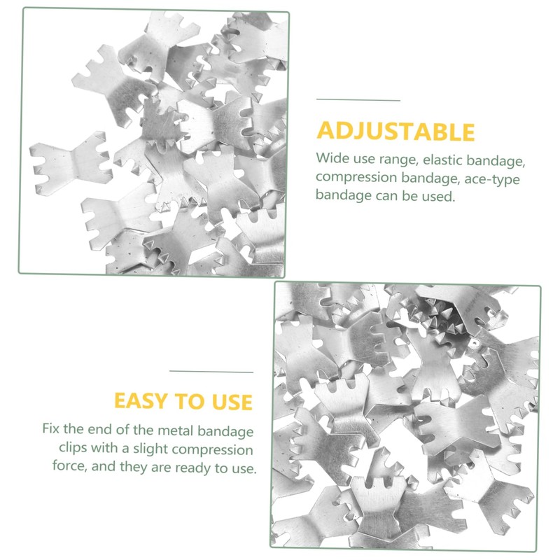 Operitacx 50pcs Metal Clips for Elastic Bandage Fastening Durable Buckles