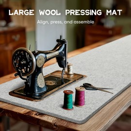 HunnmingRe 22" x 60" Wool Pressing Mat, Extra Large 100% New Zealand Wool Ironing Mat for Quilting Supplies, Sewing, Embroidery, 0.5 Thick Heat-Resistant Double Non-Slip Sided Ironing Pad