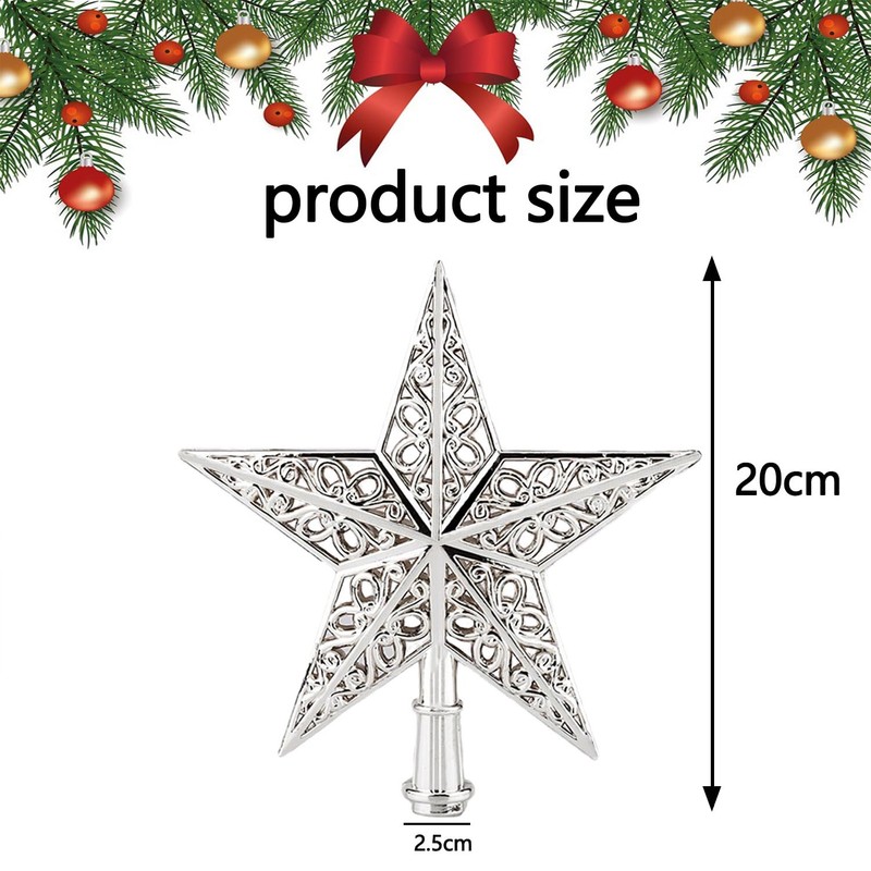 BOOSHMall Christmas Tree Topper Star, Christmas Tree Topper Glitter, Christmas