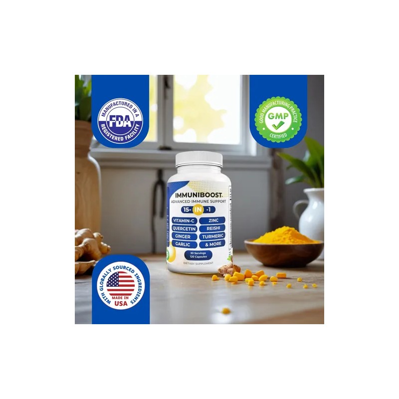 15 En 1 Cápsulas Cúrcuma, Jengibre, Vitamina C Y Zinc