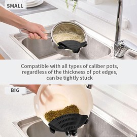 Mr.Gadget's Solutions Clip On Silikon Snap Sieb - Universal Fit für Töpfe, Pfannen & Schüsseln - Freihändiges Lebensmittelsieb & Abtropffläche für Nudeln, Gemüse, Reis - Hitzebeständig, BPA-frei