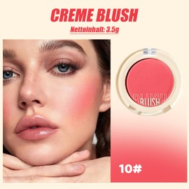 Cream Blush, Matte Lightweight & Breathable Blush Cream, Waterproof & Sweat-Resistant Makeup Blush for Eyes/Cheeks/Lips, Highly Pigmented & Natural Look, Suitable for Various Skin Types