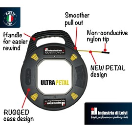 IL INDUSTRIA DI LEIVI ULTRAPetal Fish Tape | Non-Conductive Electrical Fiberglass Fish Tape. Extruded Special Design for Less Effort to Push or Pull The Fish Tape (100 ft)