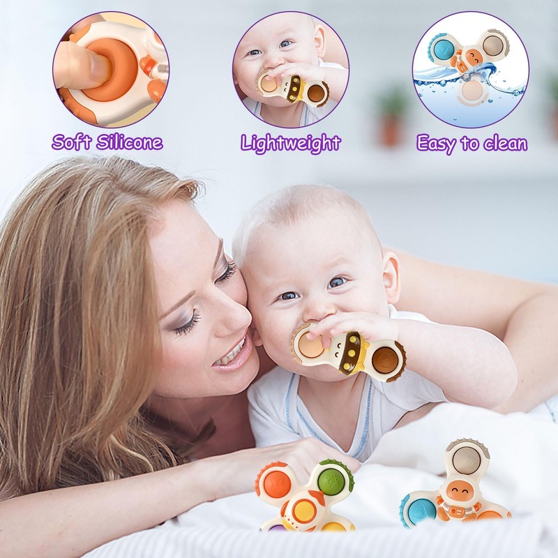 Hand Spinner Baby Bath Toy 0 Years Old with Suction