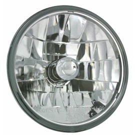 Adjure T70100 - Faro delantero transparente para motocicleta de 7 pulgadas con corte de diamante con foco H4