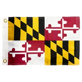 FRF FLAG Maryland Flag 12x18 Inch, Double Side Maryland State Flag, Outdoor MD Flags, with 2 Brass Grommets and 4 Rows of Lower Stitches…