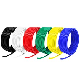 Wire Cable, 0.75 sq AWG18, Black, White, Red, Green, Yellow Blue, 6 Color Set, 9.8 ft (3 m), 600 V Cable, Copper Wire, Insulated Wire, Vinyl Insulated Wire for Electrical Equipment, Internal Wiring