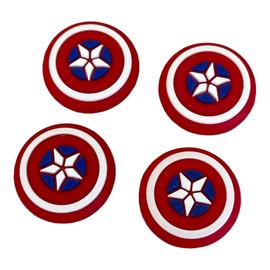 Prysm Gaming Pack of 4 Captain America Rubber Thumb Grips Caps Covers Compatible With Switch Joy-Con OLED Switch Joycon & Switch Lite