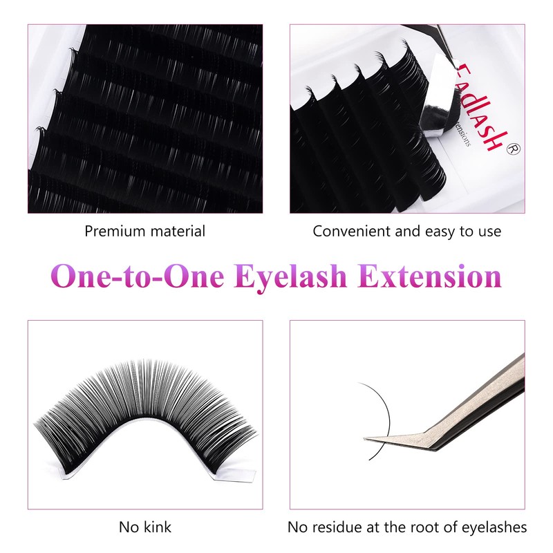 Lash Extensions Mixed Tray Eyelash Extension Supplies Black Individual Lash