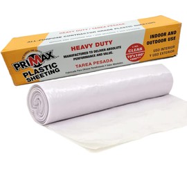 PRIMAX 6 mil Plastic Sheeting (10'x100') – Waterproof, UV Resistant, Heavy Duty Thick Plastic Sheeting Roll for Greenhouse, Farm, Agriculture, Gardening, Construction, Vapor Barrier Covering, Clear