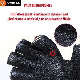 Voizan Rival Robuts Soccer Goalie Gloves - Hybrid Negative Cut, Soccer Goalkeeper Gloves with Finger & Wrist Protection, Youth Goalie Gloves, Soccer Gloves for Adult,Boys & Girls, Size 9 - Astro Palm