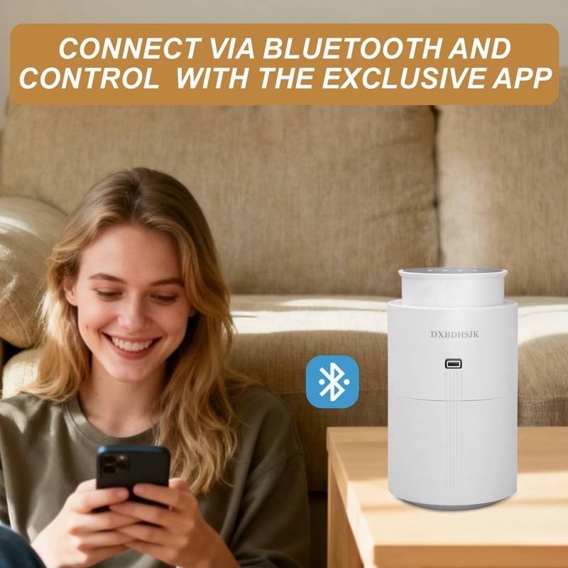 Bluetooth Waterless Diffuser, Smart Home Essential Oil Diffuser, Fragrance Coverage