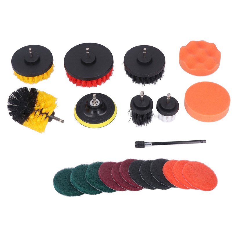 22pcs Drill Brush Attachments Set Multipurpose Power Scrubber Cleaning Kit