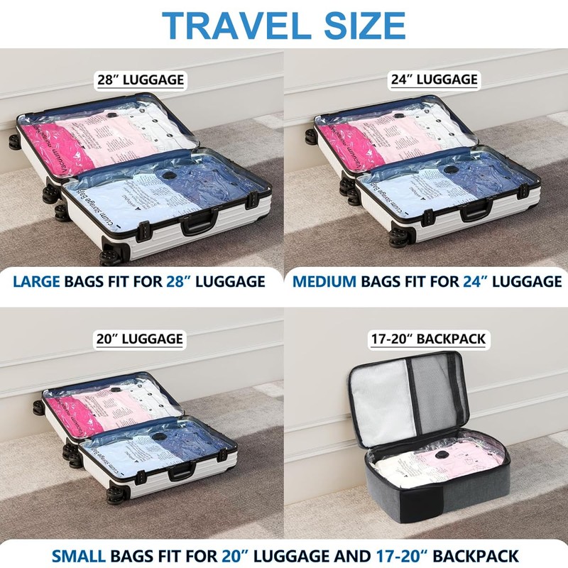 Space Saving Vacuum Storage Bag for Clothes, Travel Vacuum Bag