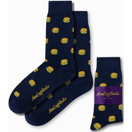 Burger Lover Sandwich Breakfast Socks for Him | Whopper Burgers Sock | Present for Work Colleague | Bday Gift for Guys (Burger)