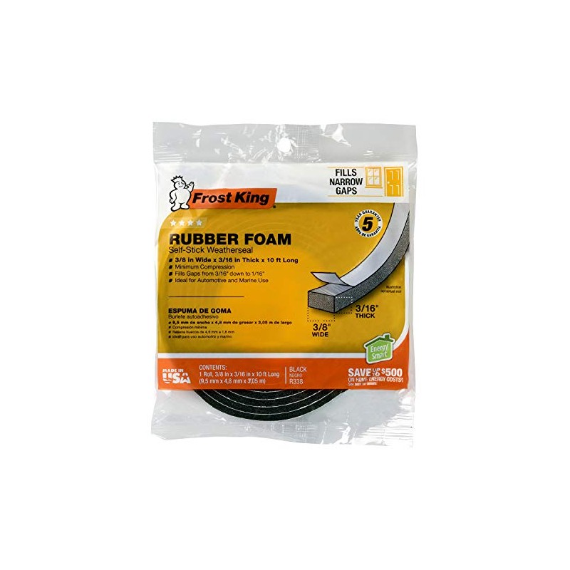 Frost King R338H Sello de goma autoadherente, 3/8 pulgadas de