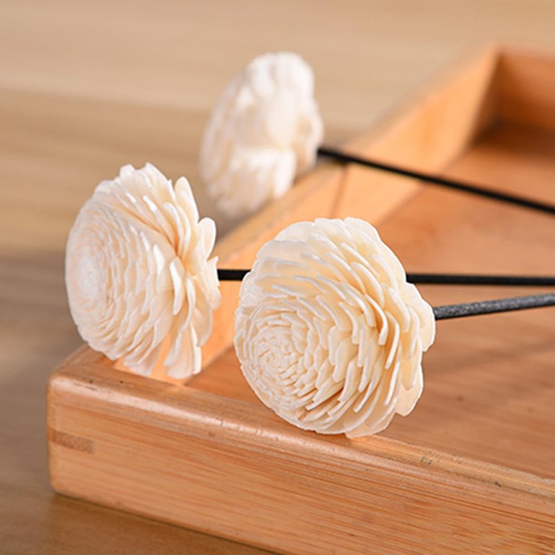 5pcs Rattan Dried Flowers Essential Oil Reed Diffuser Rose Flower