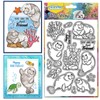 CHGCRAFT Manatee Pattern Clear Stamps Turtle, Seaweed, Starfish Transparent Embossing
