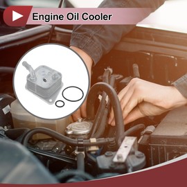 REPAIROCK 1 Set Engine Oil Cooler for Honda Civic 2016-2021 Aluminum Alloy Silver Tone Transmission Oil Cooler Trans Cooler