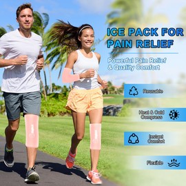 Pack of 1,Elbow Gel Ice Packs Sleeve for Knee, Elbow, Ankle,Calf Hot & Cold Compression,360° Coverage Gel Pack Injury Ice Cold Wrap for Sprains, Arthritis, Elbow Pain, Tendonitis (Pink, L)