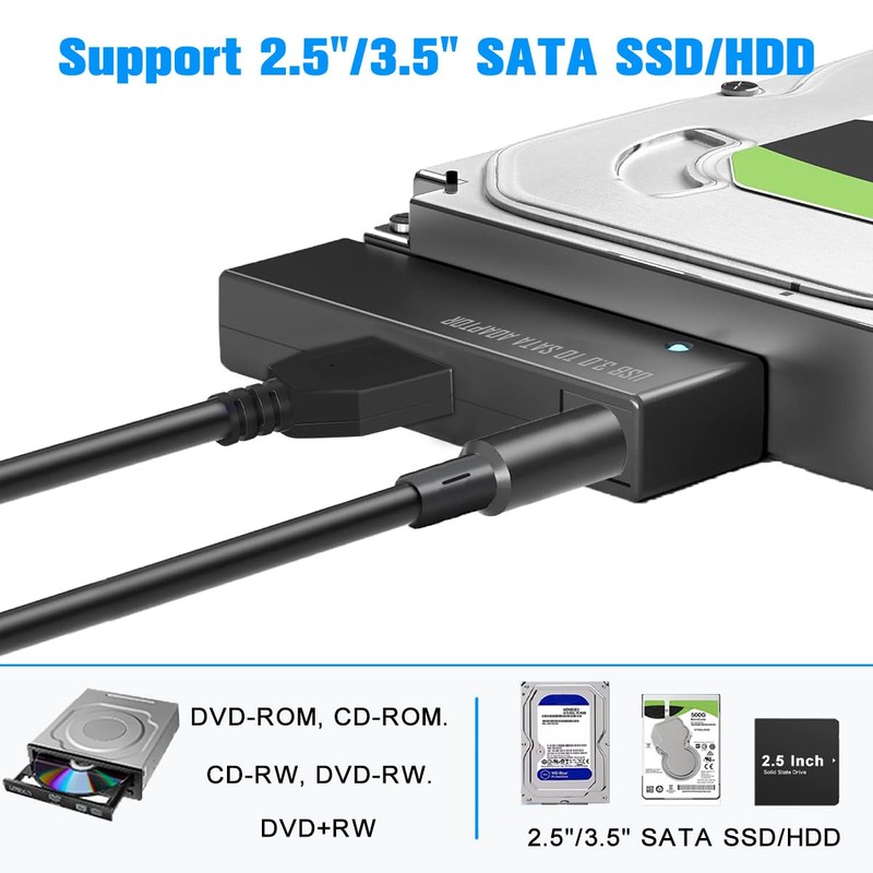 SATA to USB Adapter, USB 3.0 to SATA Hard Drive