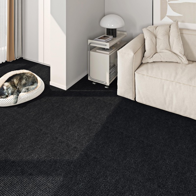 FunStick 24"x160" Large Black Carpet Roll with Padding Attached for