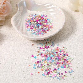1440Pcs Mermaid Rhinestone, Colorful Rhinestones Nail Charms Gems Bling Beaded Nail Art Beads Candy Caramel Stone for Nails Art Supplies Decorations DIY Crafts (Mixed Color)