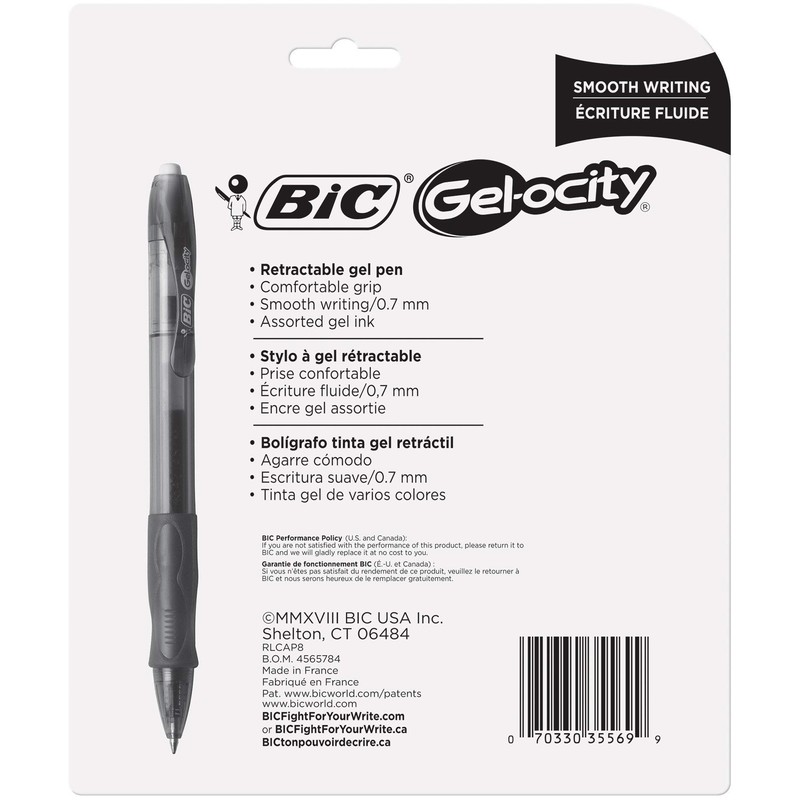 BIC RLCP21-Blk Gel-ocity Retractable Gel Pen, Medium Point (0.7 mm),